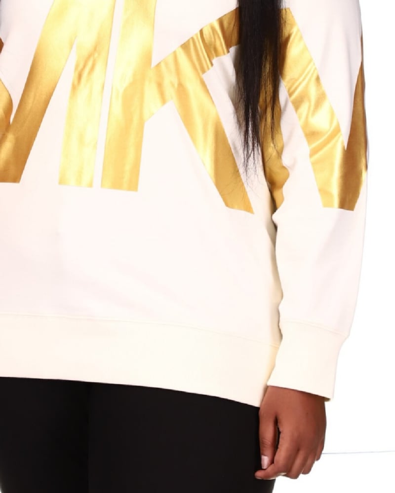 Michael kors hoodie womens gold discount